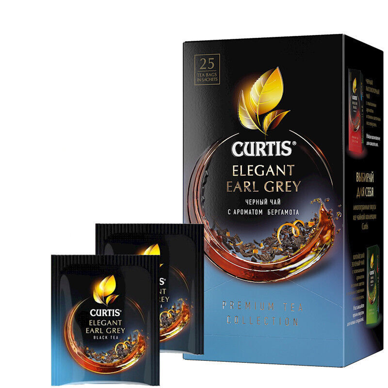 Curtis Black Tea ELEGANT EARL GREY Bergamot 25 Tea Bags Made in Russia No GMO - $5.93
