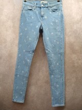 Levi&#39;s 710 Super Skinny Jeans Size 28 x 30 Blue Palm Tree Pattern Light Wash GC - £23.60 GBP