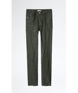 Zadig &amp; Voltaire Phlame Crinkle Leather Pants Stretch Buisson $898, Sz 3... - $395.55 CAD