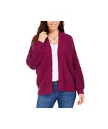 Style &amp; Co Womens S Purple Chunky Cable Knit Open Front Cardigan Sweater... - £19.35 GBP