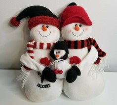 Atlanta Falcons Decorative Table Top Snowman Family Plush Figures Christmas - £13.43 GBP