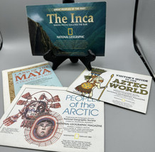 National Geographic 4 Maps People of the Past Maya Inca Aztec Arctic  Unused - £13.20 GBP