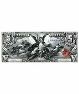 Currency Bank Note Poster -  US $5.00 Dollar Silver Certificate (1896) 10" x 24" - $19.99