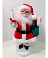 Rennoc Animations Vintage Santa With Candle Animated &amp; Illuminated Chris... - £31.86 GBP
