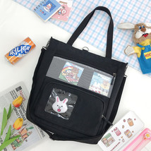 Ita Bag Canvas Tote Bag Shopper Designer Handbag for Women Girl Cute Rabbit Scho - £20.34 GBP