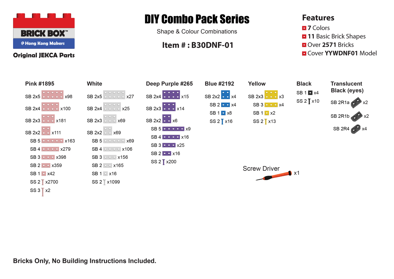 Linabell Brick Sculpture (JEKCA Lego Brick) DIY Kit Item image 6