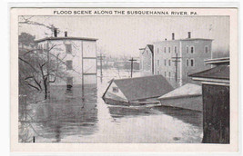 Flooded Town Scene Susquehanna River PA 1910s postcard - $6.44