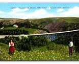 Two Medicine Bridge Glacier National Park Montana MT UNP Linen Postcard S12 - £3.90 GBP