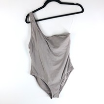 Andie Swim The Nantucket One Piece Swimsuit One Shoulder Stone Gray L - £53.03 GBP