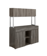 16.25&quot; X 47.25&quot; X 60&quot; Dark Taupe Silver Particle Board Hollow Core Metal... - $2,222.38 CAD