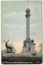 Postcard Elks Monument In Reservoir Park Harrisburg Pennsylvania - £2.25 GBP