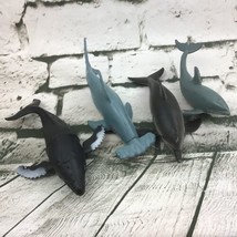 Marine Animals Sea Life Figures Lot-4 Dolphins Hammer Head Shark Humpbac... - £9.17 GBP