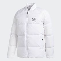 New Adidas Originals Men Heavy Duck Down Coat Jacket White Black Hoodie BR4799 - £319.73 GBP