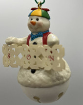 Ornament Hallmark Keepsake Male Snowman with Hat Son Sign 2005 Sri Lanka - £8.11 GBP