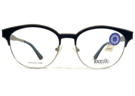 Iconik Brille Rahmen Helen C01 Blau Silber Rund Horn Felge 52-16-140 - £37.07 GBP