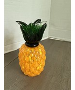 Murano Style Pineapple Hand Blown Decorative Art Glass Fruit Paperweight - $278.43 MXN