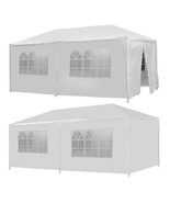 10&#39;X20&#39; White Outdoor Gazebo Canopy Wedding Party Tent 6 Removable Windo... - £105.90 GBP