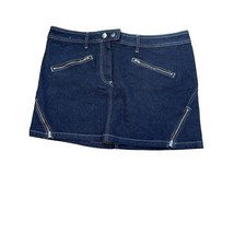 TopShop Dark Blue Denim Skirt Multiple Zippers Size 12 NWT - £24.71 GBP