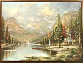 Vintage NEW Thomas Kinkade 1000 Pc Jigsaw Puzzle “Mountain Majesty” 1999... - $21.95