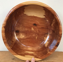 Vintage Hand Crafted Harold Golden Carved Cedar Wooden Wood Serving Bowl... - $36.99