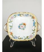 Hand Painted Nippon 2 Handle Candy Dish Pink Flowers Imported by Morimur... - $29.69