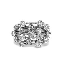 Dimaya 14k White Gold 3/4ct TDW White Diamond Multi-Band Fashion Ring - £836.84 GBP