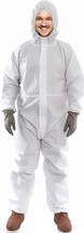 Anti-Static Fabric Coveralls 5ct White Polypropylene X-Large Attached Ho... - £27.01 GBP