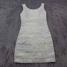 Body Central Dress Womens S Silver Glitters White Polyester Bodycon Part... - $29.68