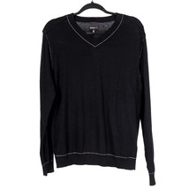 Murano Sport Sweater Mens M Black VNeck Wool Blend Gray Contrast Piping ... - £10.96 GBP