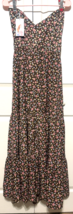 Pretty Garden M Womens One Shoulder Brown Maxi Floral Dress NEW - $19.80