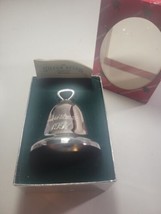 1997 Reed &amp; Barton Silverplated “Christmas”  Bell Ornament w/box &amp; Brochure - £12.66 GBP