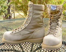 Vintage USA CORCORAN Military Suede/Cordura Desert Boots Hot Weather Mens 7 - $89.95