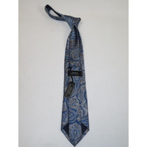 Men's 100% Silk Necktie By Bruno Piattelli Paisley Floral Fancy BP2 Blue Gray image 3