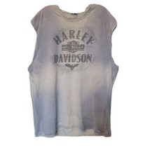 Harley Davidson Motorcycle Tank Top Men&#39;s 3XL Gray  Mad Boar Rare San Be... - $18.86