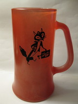 old vintage The Travelin&#39; Fox odd shaped Bar Beer Mug, heavy Red - £51.94 GBP