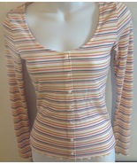 Aeropostale Seriously Soft Size Small Striped White Long Sleeve Knit Shirt - £7.72 GBP