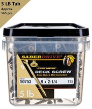 Saberdrive Tan XL1500 Coated Exterior Star Drive Multi-Purpose Deck Scre... - $61.30 CAD