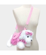 THE BOUTIQUE Novelty Sequined Plush Puppy Toy Dog Doll Handbag Crossbody Bag - $35.00