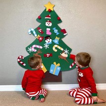 Diy Felt Christmas Tree With 26Pcs Xmas Ornaments 3.2Ft Diy Christmas Tree Wall  - £34.59 GBP