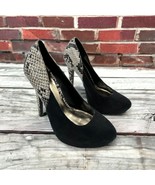 KK Kardashian Kollection Faux Suede Snake Print 5&quot; Stiletto Heels size 6M - $35.15