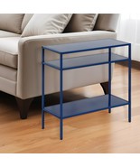 24&quot; Blue Steel End Table With Two Shelves - €135,37 EUR