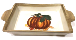 HAUSENWARE Tray With Handles Ceramic Rectangular Serving Platter Pumpkin... - $48.51