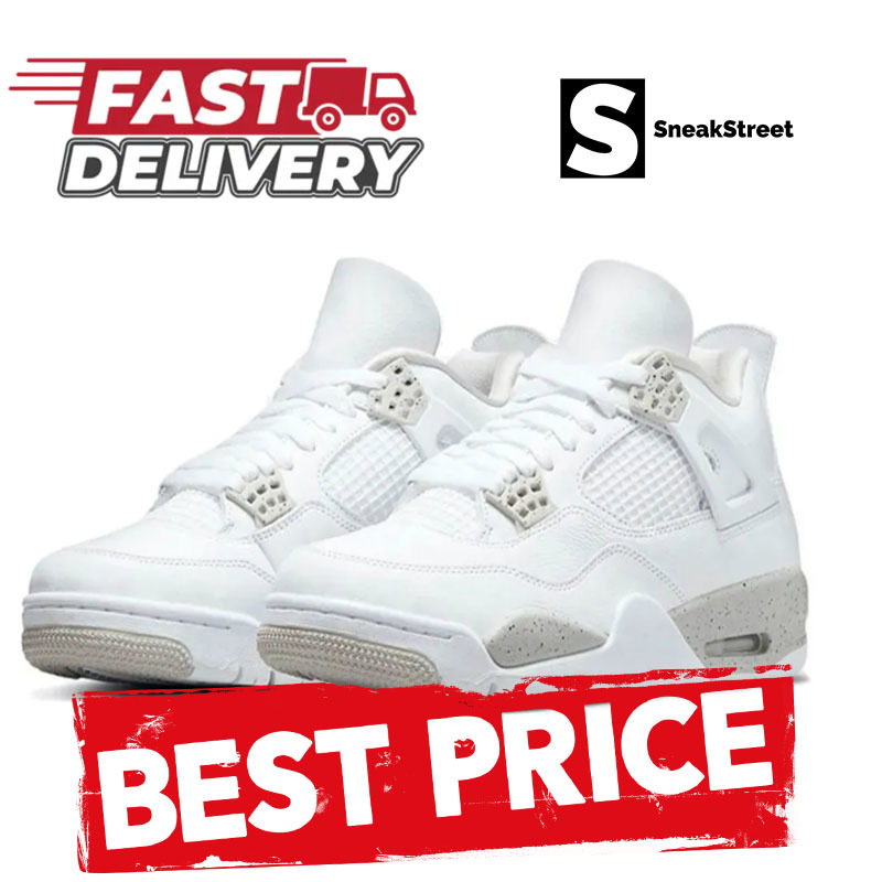Sneakers Jumpman Basketball 4, 4s - White Oreo (SneakStreet) high quality shoes