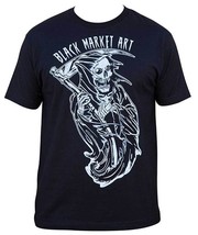 Grim Reaper Scythe Men&#39;s Tee Artist 2 Cents Black Market Art Tattoo T-shirt - £19.79 GBP