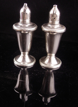 Victorian sterling Salt Pepper Shaker set - vintage sterling set - tall ... - $95.00
