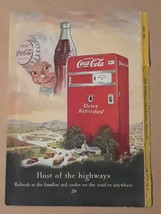 Vintage Magazine Print Ad Coke Coca Cola 1950 Original  " DRIVE REFRESHED" - $14.84