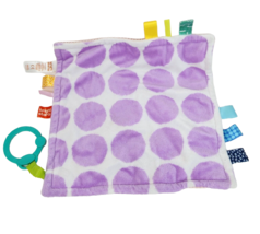 Bright Starts Purple Polka Dot Circle / Peach Taggies Security Blanket CLIP-ON - £28.96 GBP