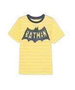 DC Comics Toddler Boys 5 Popcorn Yellow Batman Stripe Loose Fit TShirt NWT - £10.77 GBP