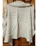 Ivory Baby Blanket 44&quot; x 32&quot; Trimmed in Satin - $13.37 CAD