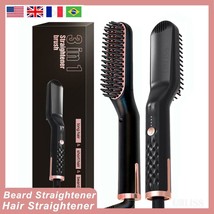 2021 Hair Straightener Brush Beard Straightener Brush Multifunctional St... - £15.21 GBP